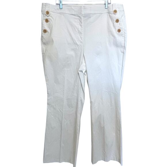 Lane Bryant 4-Season Sailor Flare Pant Womens Size 20 Cream Ivory Hi Rise - Picture 1 of 10